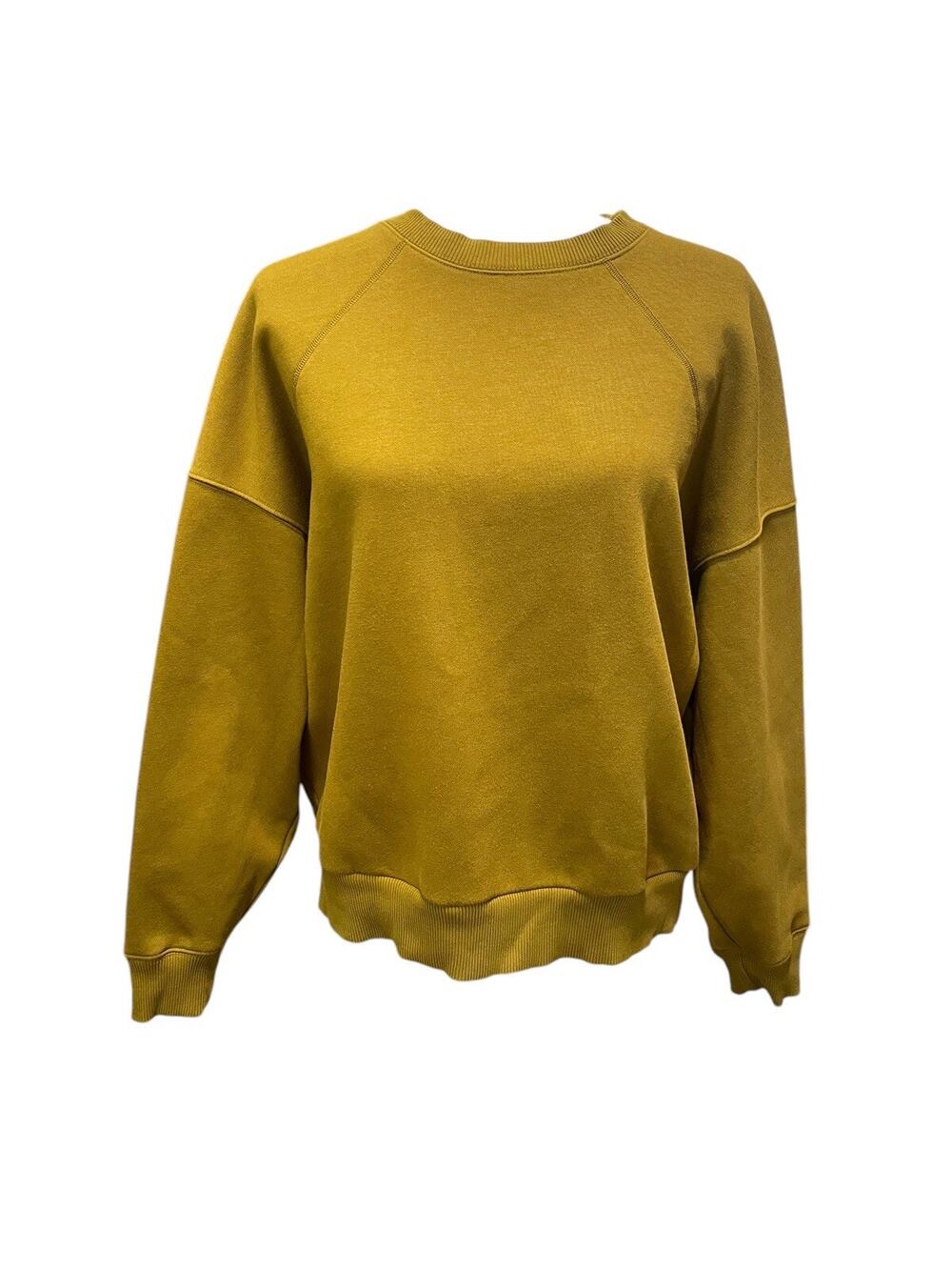 EVERLANE Sweatshirt Womens XL Mustard Yellow Pullover Crewneck Cotton Blend